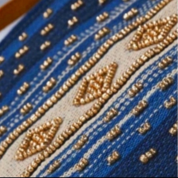 Ruggine Blue and Gold Boho Wristlet - Picture 3 of 4